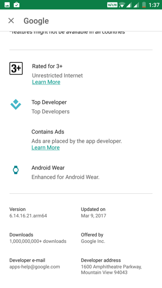 Sign up for Google App 6.14.16 beta program