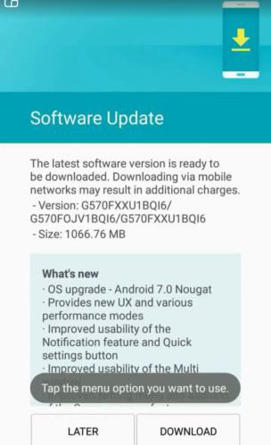 Android Nougat 7.0 Update for Galaxy J5 Prime