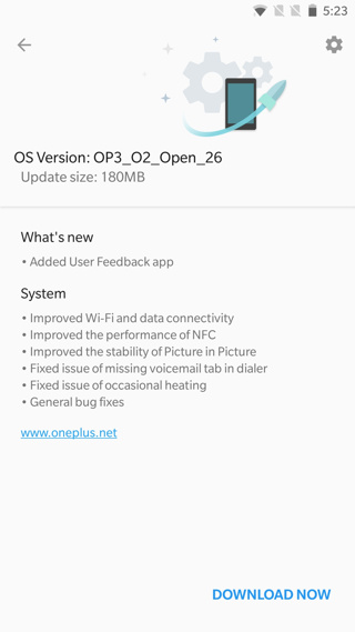 Oxygen OS 8.0 Oreo Download Open Beta 26-17 OTA update Screenshot