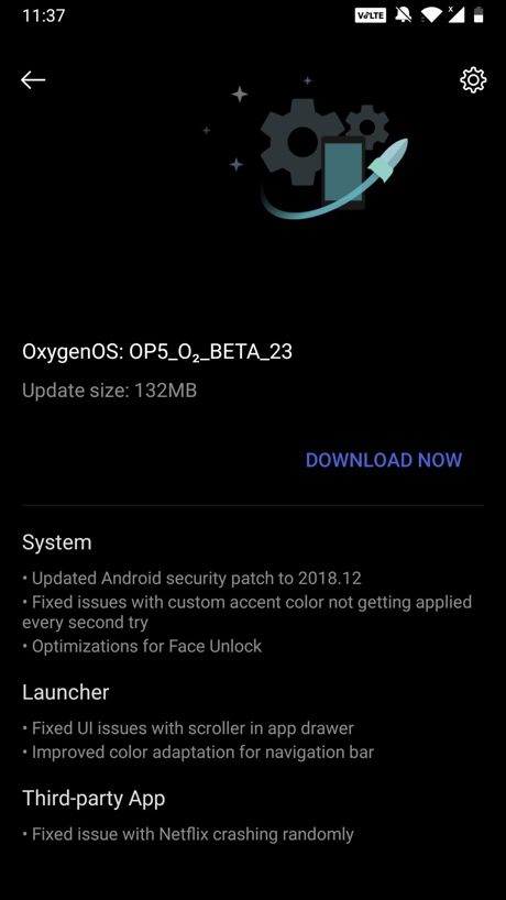 Open Beta 23 for the OnePlus 5 and Open Beta 21 for OnePlus 5T