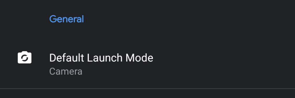 gcam default launch mode