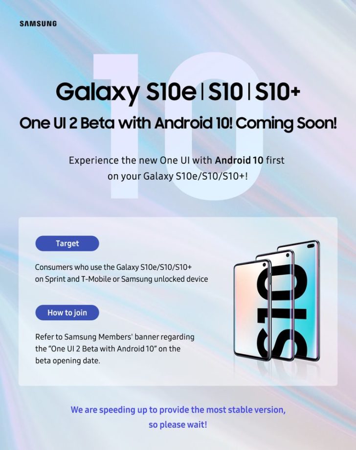 One UI 2 Beta based on Android 10 for USA Snapdragon variants of S10