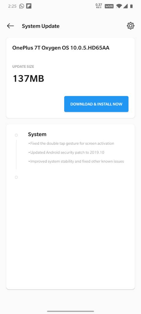Oxygen OS 10.0.5 for OnePlus 7T