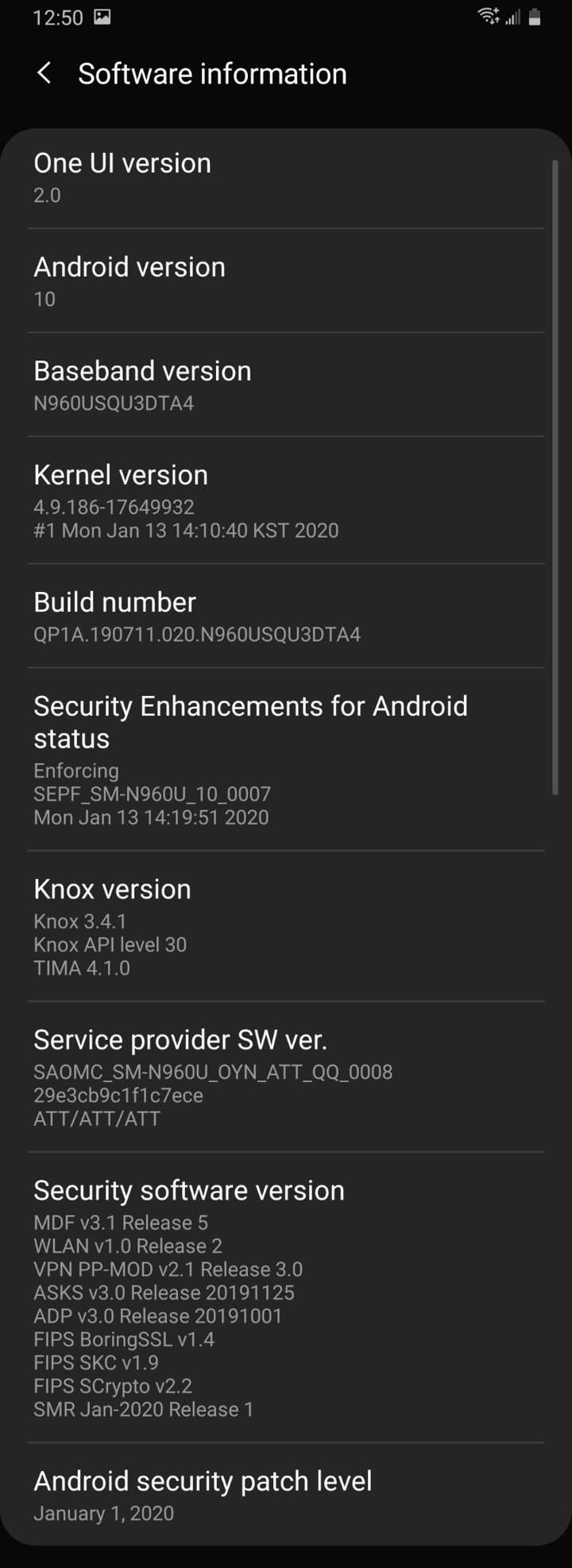 Android 10 for snapdragon note 9 in the united states