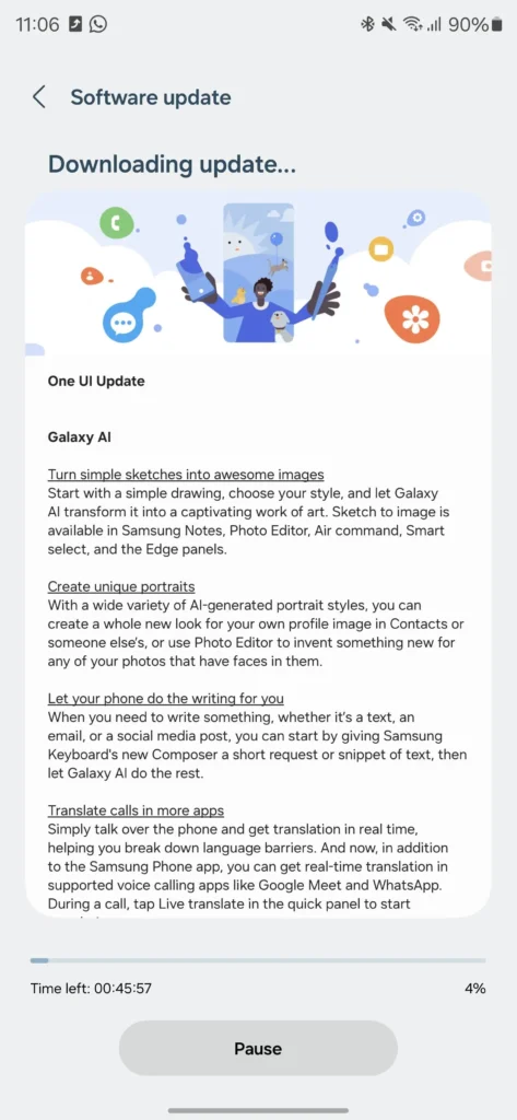 One UI 6.1.1 update for Galaxy S24 Ultra in Europe