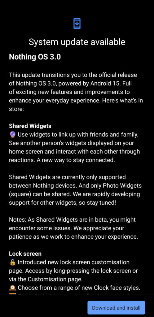Nothing OS 3 stable update available for Nothing Phone 2a