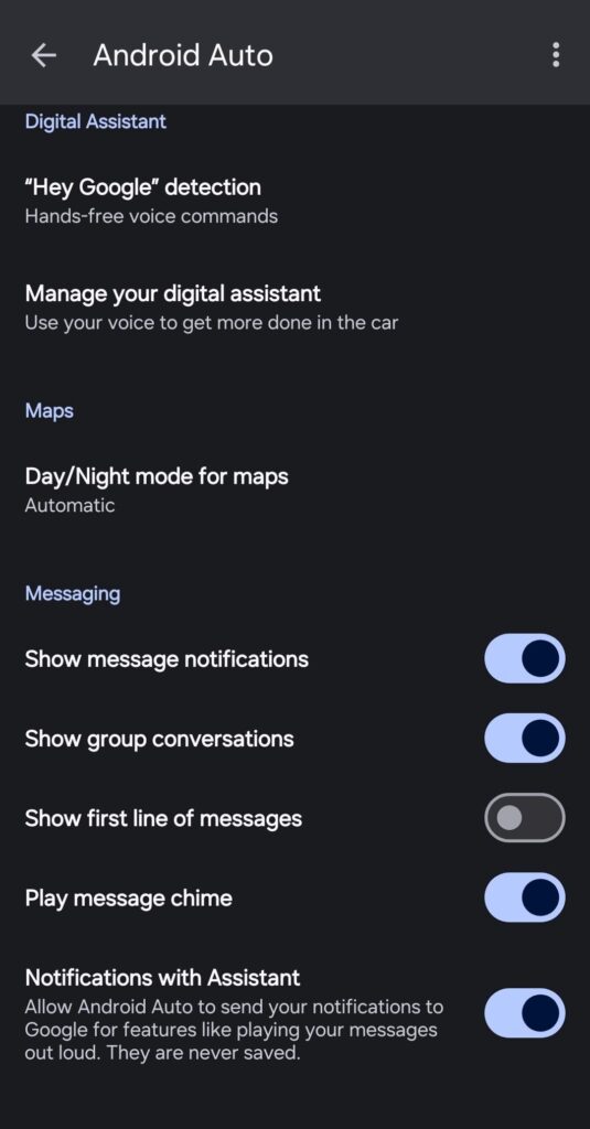 Android Auto 14.8: Redesigned Maps Search Bar & Digital Assistant Menu (Download) 7 Screenshot Manage your digital assistant Use your voice to get more done in the car Android Auto